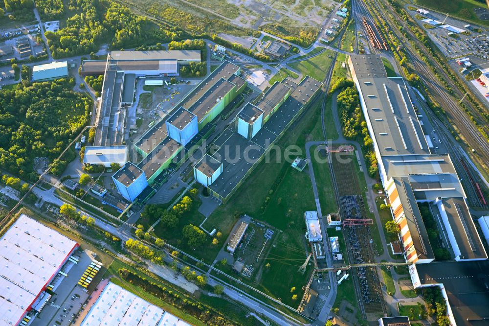 Dortmund von oben - Feuerbeschichtungsanlage der thyssenkrupp Steel Europe AG in Dortmund im Bundesland Nordrhein-Westfalen, Deutschland