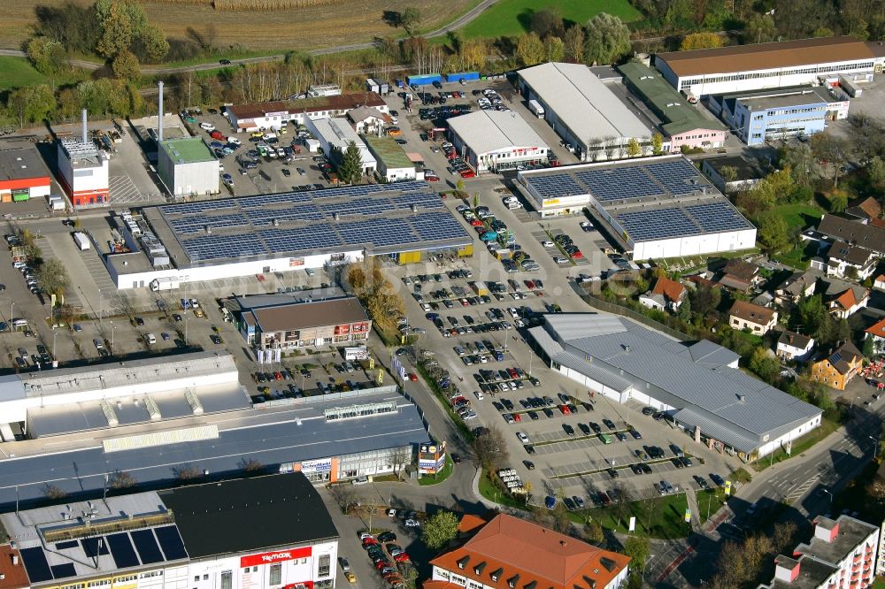 Luftbild Rosenheim - Firmengebäude im Gewerbegebiet West-Aicherpark in Rosenheim im Bundesland Bayern, Deutschland
