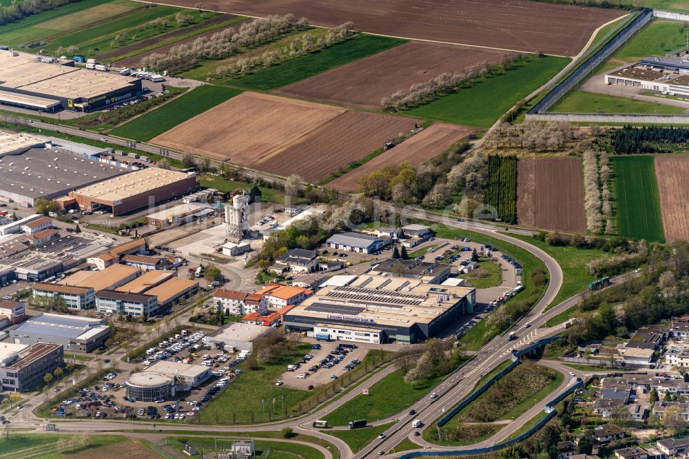 Offenburg von oben - Firmengelände der J. Schneider Elektrotechnik GmbH in Offenburg im Bundesland Baden-Württemberg, Deutschland