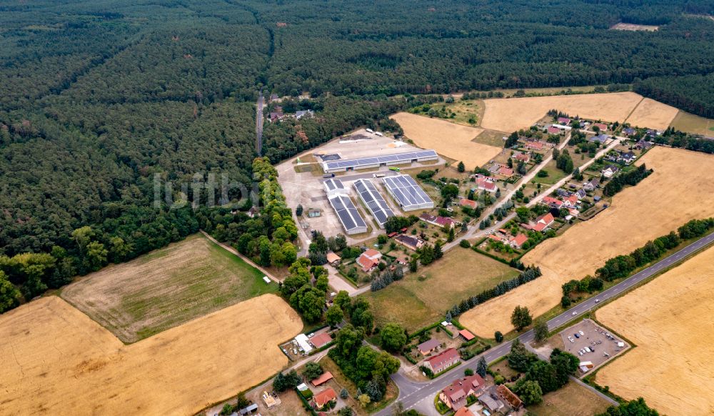 Oderberg aus der Vogelperspektive: Firmengelände der Agravis OST GmbH & Co. KG Region Uckermark in Oderberg-Neuendorf im Bundesland Brandenburg, Deutschland