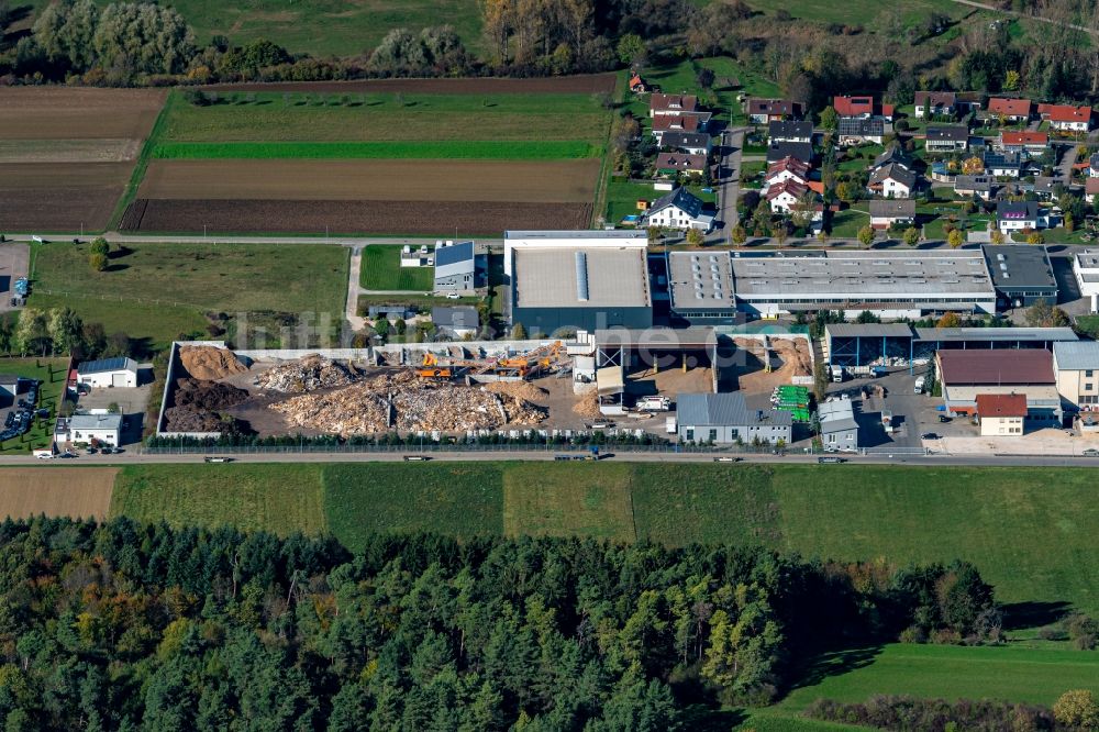 Luftbild Grosselfingen - Firmengelände der Alois Bogenschütz Entsorgung und Recycling GmbH&Co.KG in Grosselfingen im Bundesland Baden-Württemberg, Deutschland