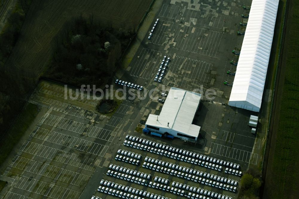 Luftaufnahme Klitschmar - Firmengelände der ARS Altmann AG Automobillogistik in Klitschmar im Bundesland Sachsen, Deutschland