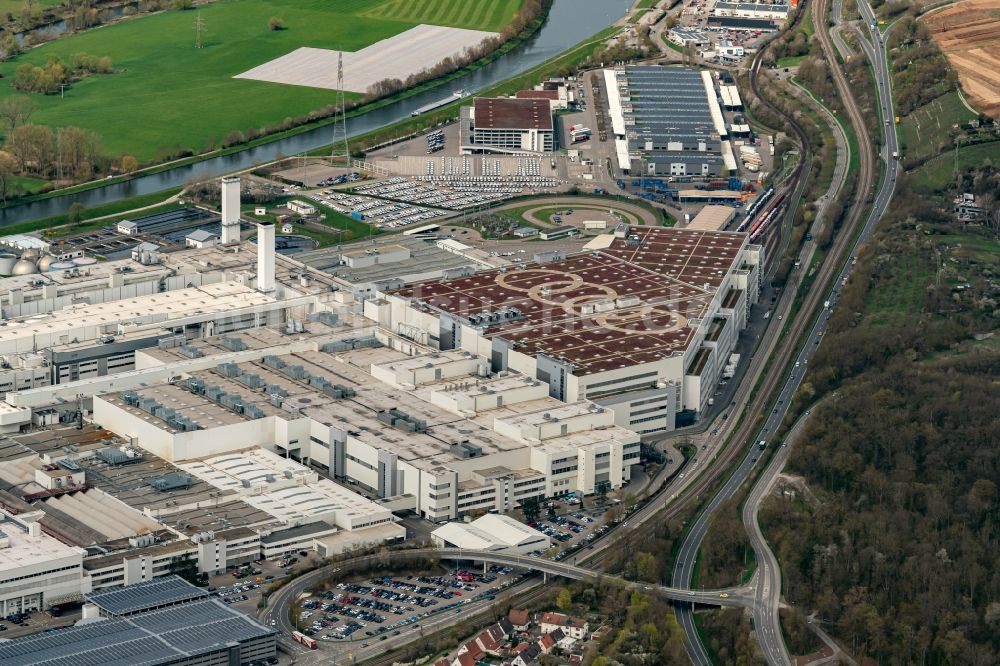 Neckarsulm von oben - Firmengelände der Audi AG in Neckarsulm im Bundesland Baden-Württemberg, Deutschland