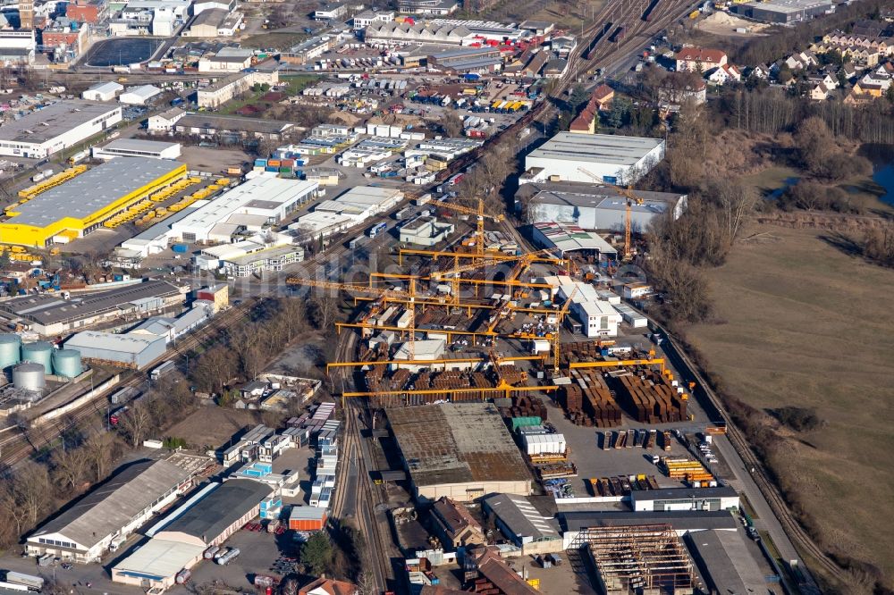 Luftbild Mannheim - Firmengelände der Baustahl- Armierungsgesellschaft Mannheim mbH in Mannheim im Bundesland Baden-Württemberg, Deutschland