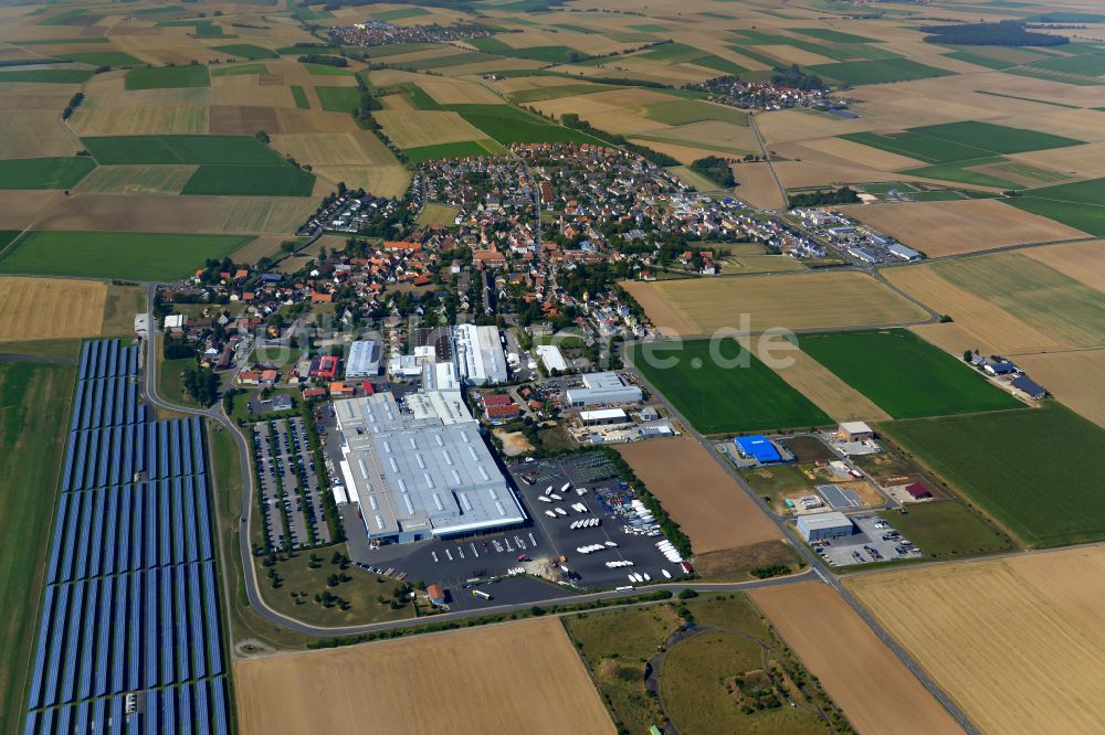 Luftaufnahme Giebelstadt - Firmengelände der Bavaria Yachtbau GmbH in Giebelstadt im Bundesland Bayern, Deutschland