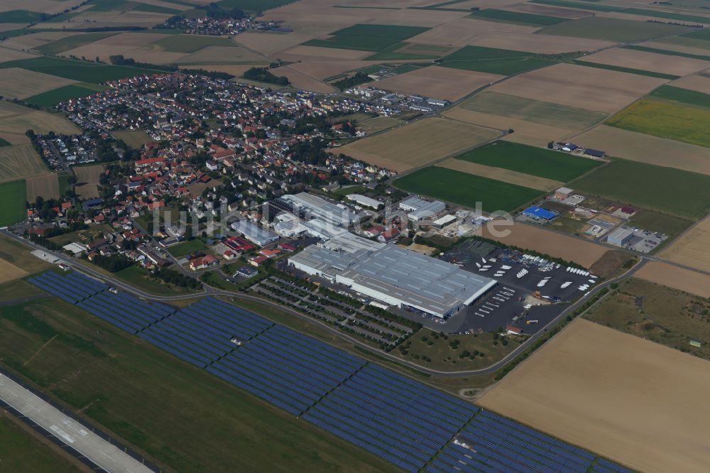 Luftaufnahme Giebelstadt - Firmengelände der Bavaria Yachtbau GmbH in Giebelstadt im Bundesland Bayern, Deutschland