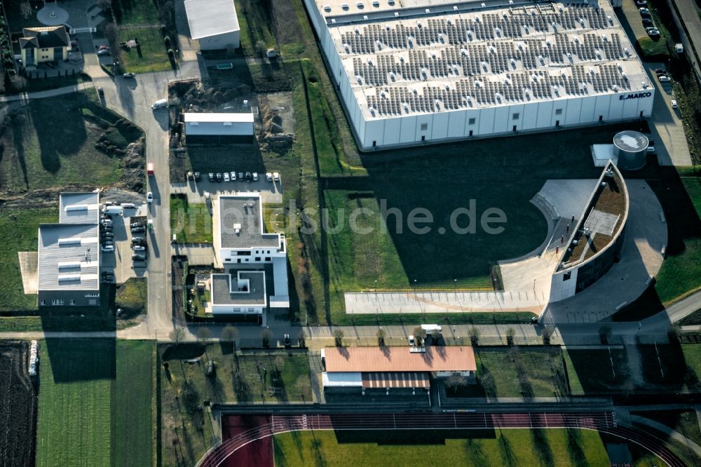 Malterdingen von oben - Firmengelände der Busch AG in Malterdingen im Bundesland Baden-Württemberg, Deutschland