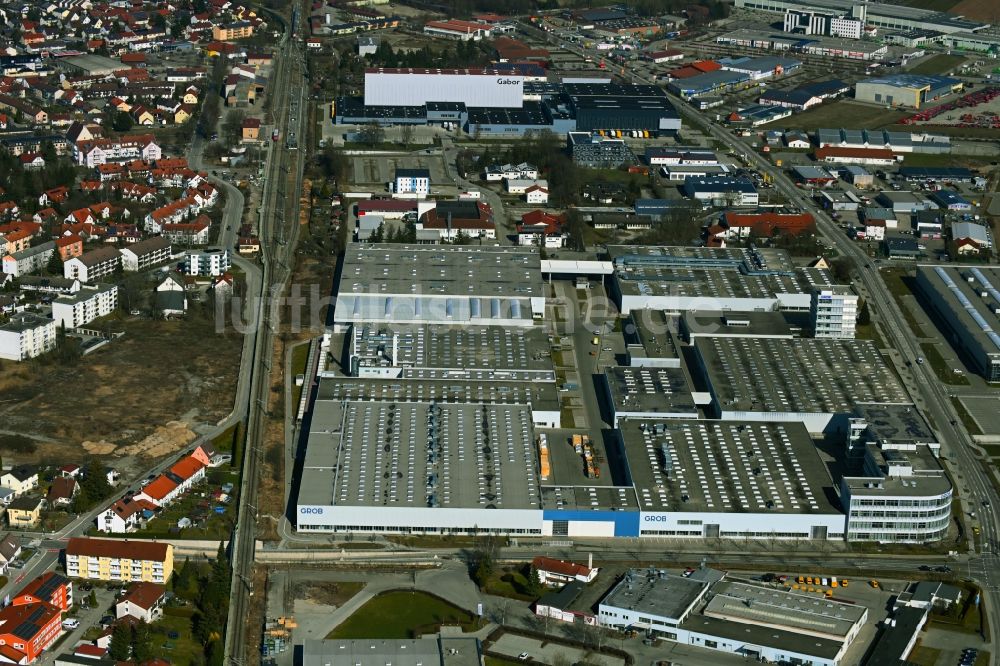 Luftbild Mindelheim - Firmengelände der der GROB-WERKE GmbH & Co. KG im Gewerbegebiet in Mindelheim im Bundesland Bayern, Deutschland