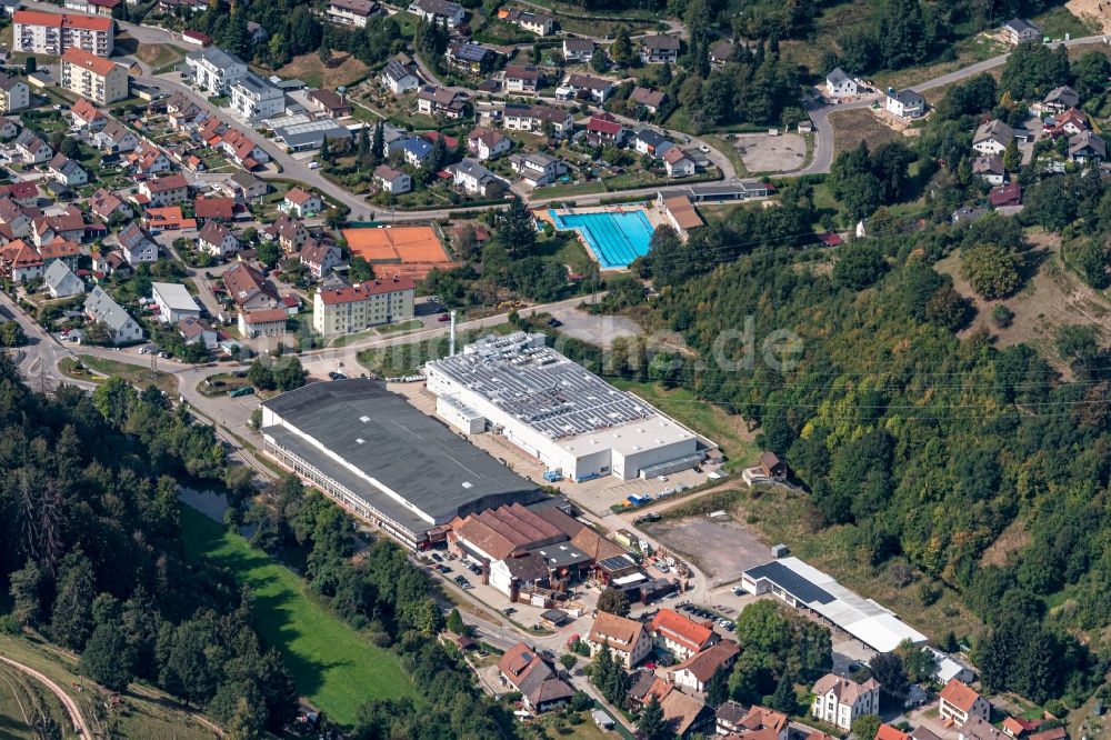 Luftaufnahme Zell im Wiesental - Firmengelände der derHELLA Innenleuchten-Systeme GmbH in Zell im Wiesental im Bundesland Baden-Württemberg, Deutschland