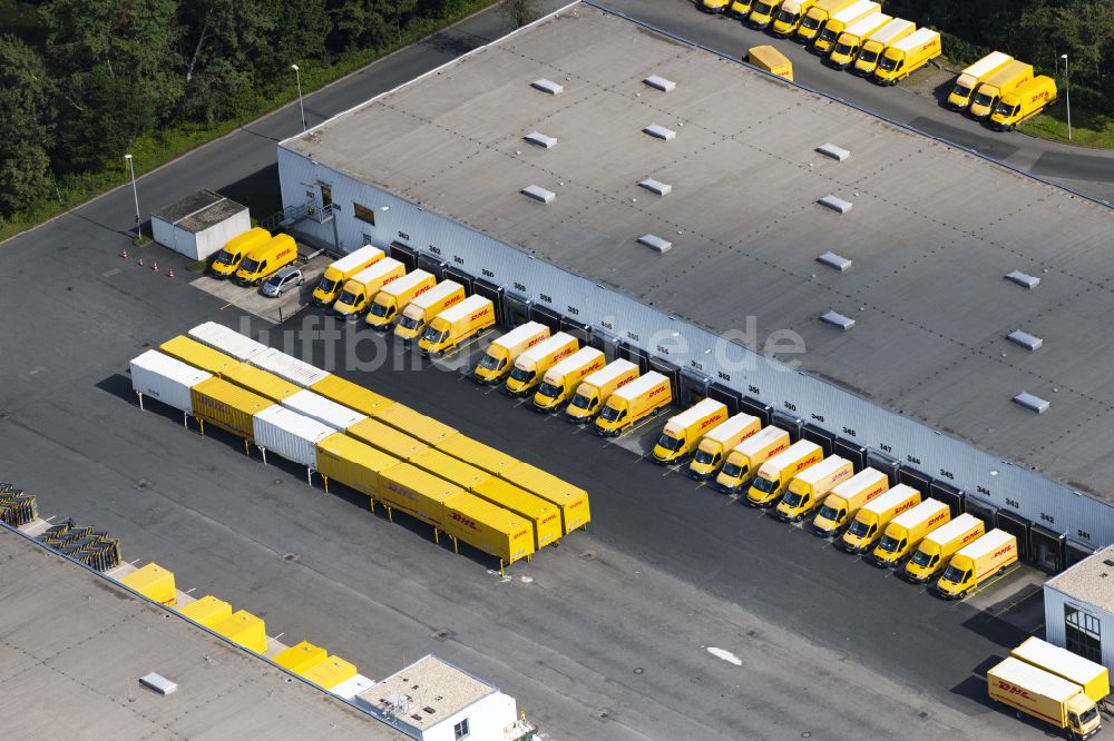 Luftaufnahme Rodgau - Firmengelände des DHL Paketzentrum in Rodgau im Bundesland Hessen, Deutschland