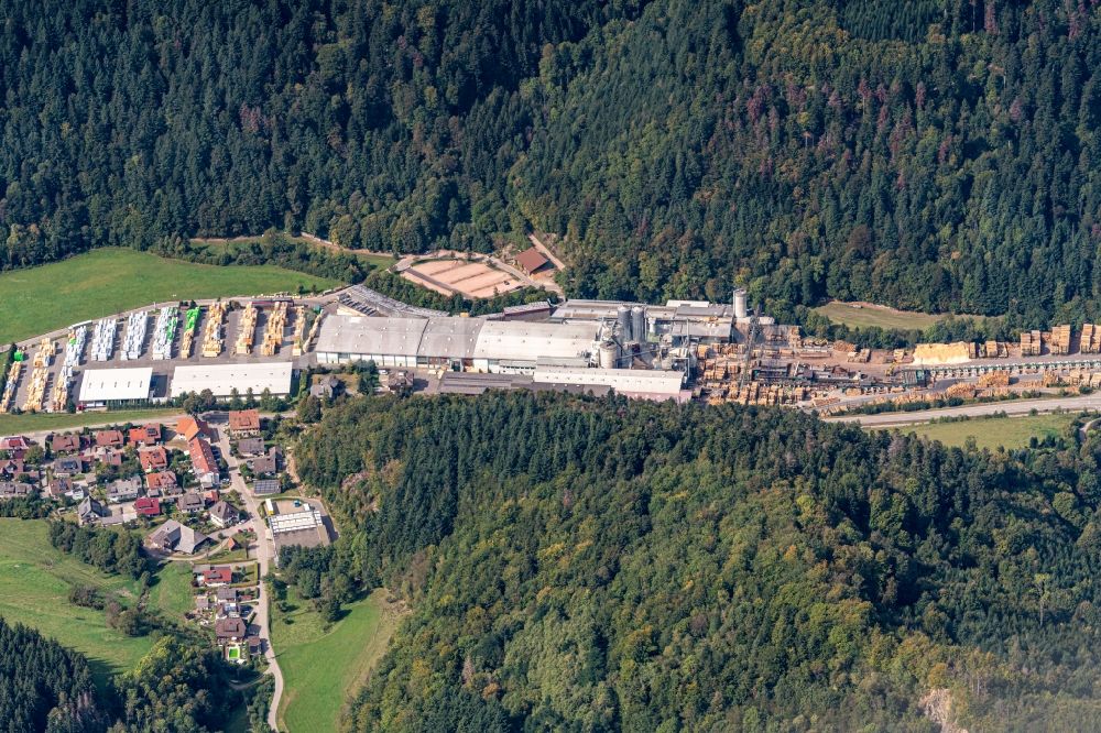 Wagensteig aus der Vogelperspektive: Firmengelände der Dold Holzwerke GmbH in Wagensteig im Bundesland Baden-Württemberg, Deutschland