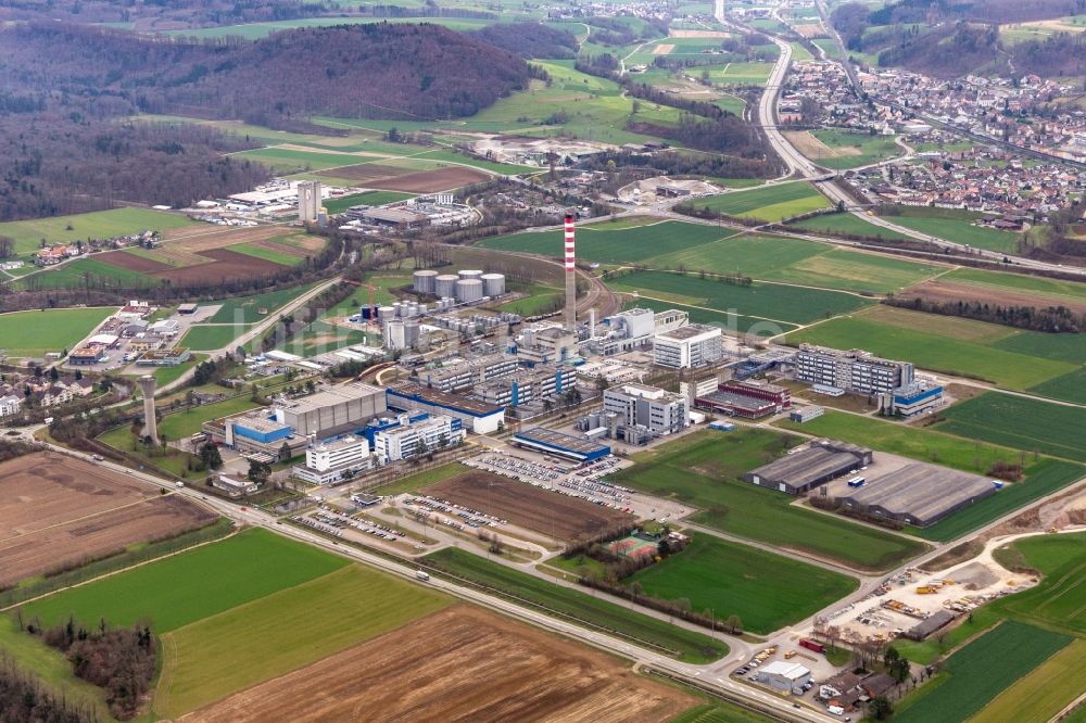 Luftaufnahme Sisseln - Firmengelände der DSM Nutritional Products AG Zweigniederlassung Werk Sisseln in Sisseln im Kanton Aargau, Schweiz