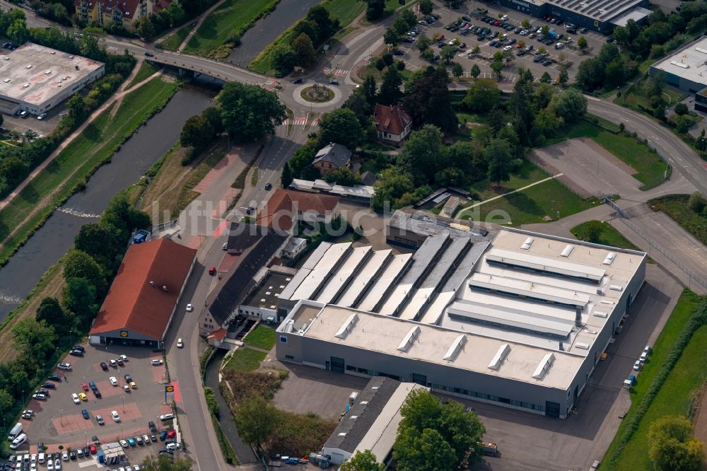 Teningen von oben - Firmengelände der EHT Werkzeugmaschinen GmbH in Teningen im Bundesland Baden-Württemberg, Deutschland