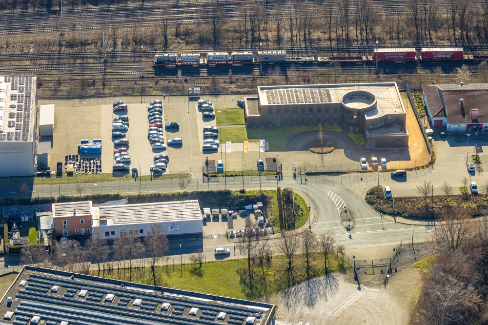 Holzwickede von oben - Firmengelände der enerdi UG in Holzwickede im Bundesland Nordrhein-Westfalen, Deutschland
