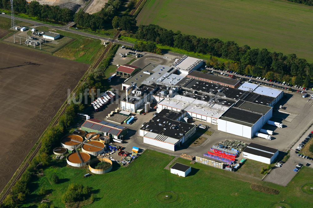 Neustadt-Glewe von oben - Firmengelände der Friedrich Lange GmbH in Neustadt-Glewe im Bundesland Mecklenburg-Vorpommern, Deutschland