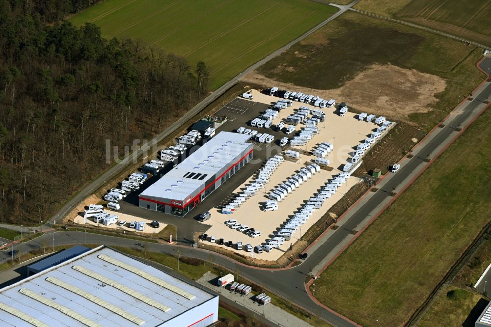 Luftbild Wertheim - Firmengelände der GÜMA Caravan-Motorcaravan KG am Hymerring in Wertheim im Bundesland Baden-Württemberg, Deutschland