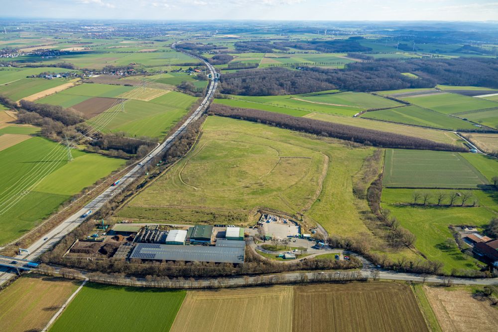 Ostbüren von oben - Firmengelände der GWA Logistik GmbH in Ostbüren im Bundesland Nordrhein-Westfalen, Deutschland