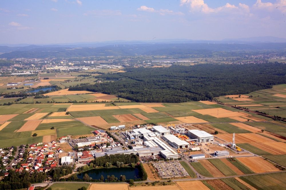 Schwanau aus der Vogelperspektive: Firmengelände der Herrenknecht AG in Schwanau im Bundesland Baden-Württemberg, Deutschland