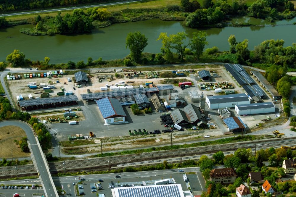 Gemünden am Main von oben - Firmengelände der SD Industrieservice UG an der Kesslerstraße im Ortsteil Massenbuch in Gemünden am Main im Bundesland Bayern, Deutschland
