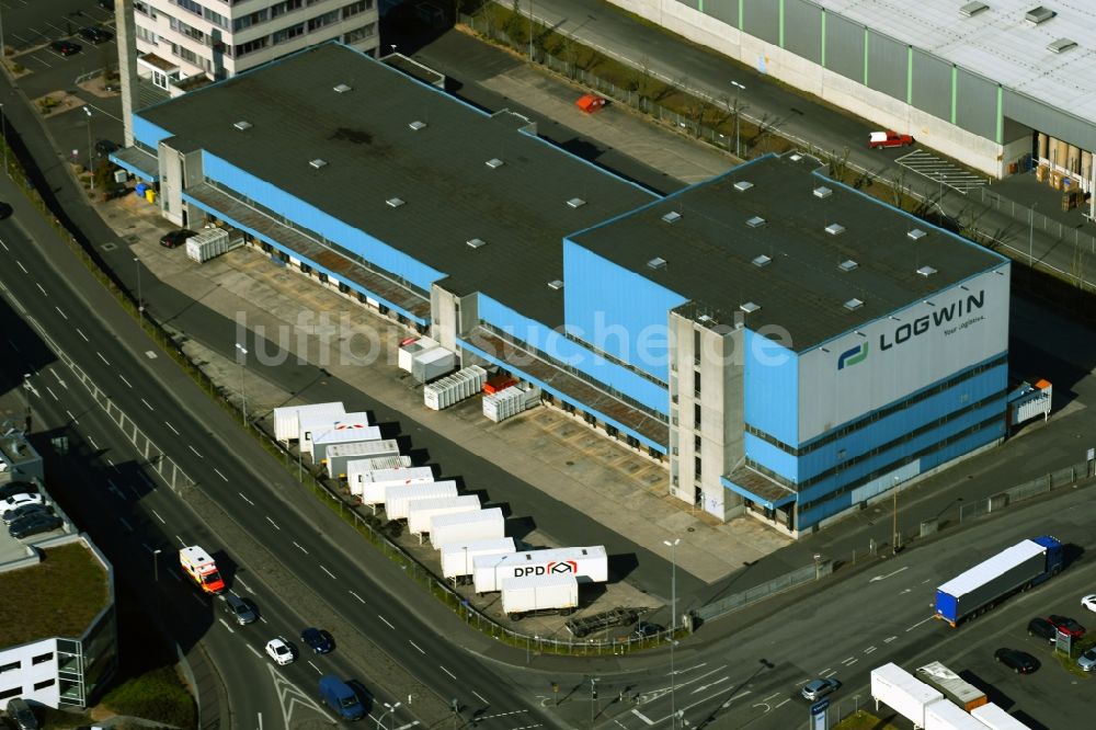 Luftaufnahme Aschaffenburg - Firmengelände des Logistik- Unternehmens Logwin an der Weichert-Straße in Aschaffenburg im Bundesland Bayern, Deutschland