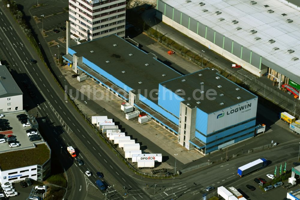 Aschaffenburg von oben - Firmengelände des Logistik- Unternehmens Logwin an der Weichert-Straße in Aschaffenburg im Bundesland Bayern, Deutschland
