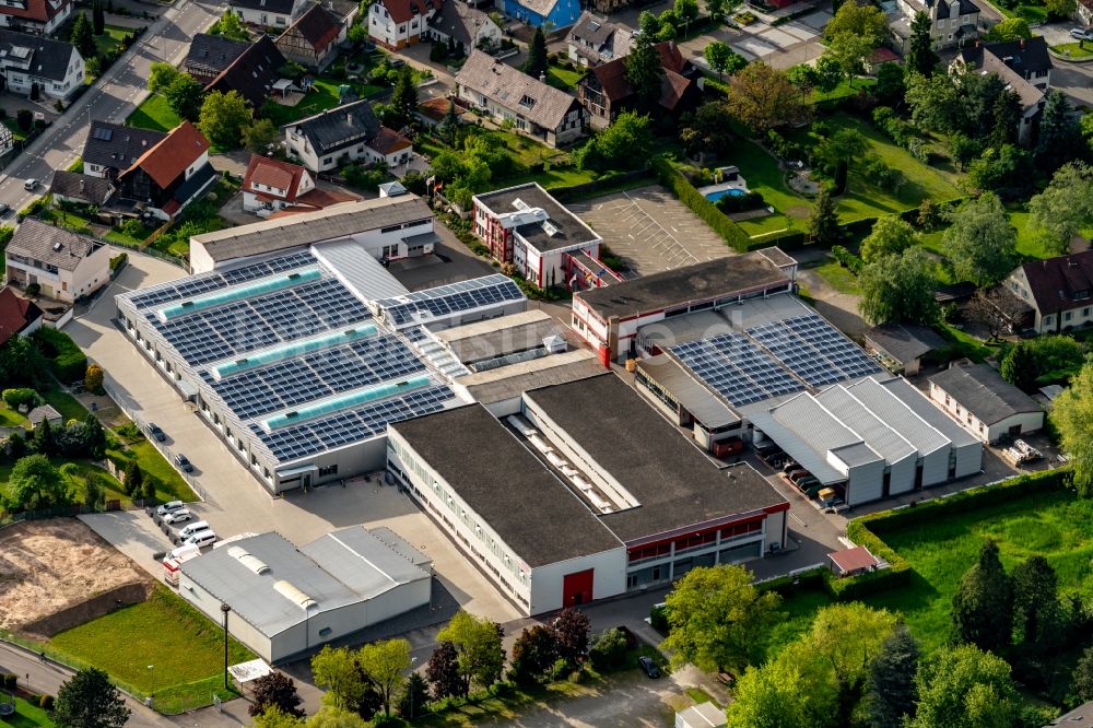 Kehl von oben - Firmengelände der MAJA-Maschinenfabrik Hermann Schill GmbH & Co. KG in Kehl im Bundesland Baden-Württemberg, Deutschland