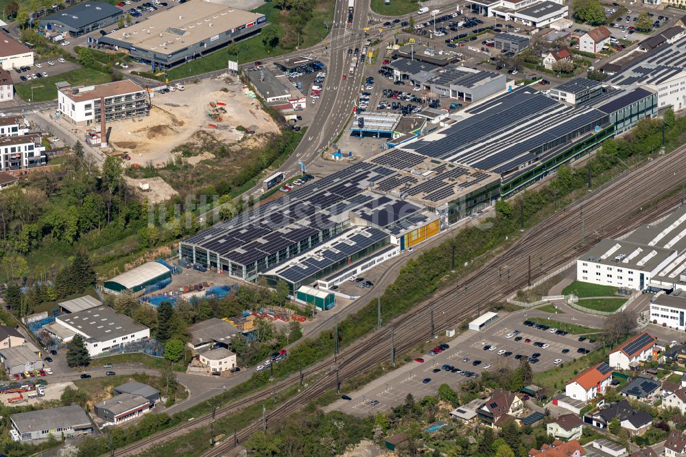 Luftbild Bretten - Firmengelände der Mediaglass GmbH in Bretten im Bundesland Baden-Württemberg, Deutschland