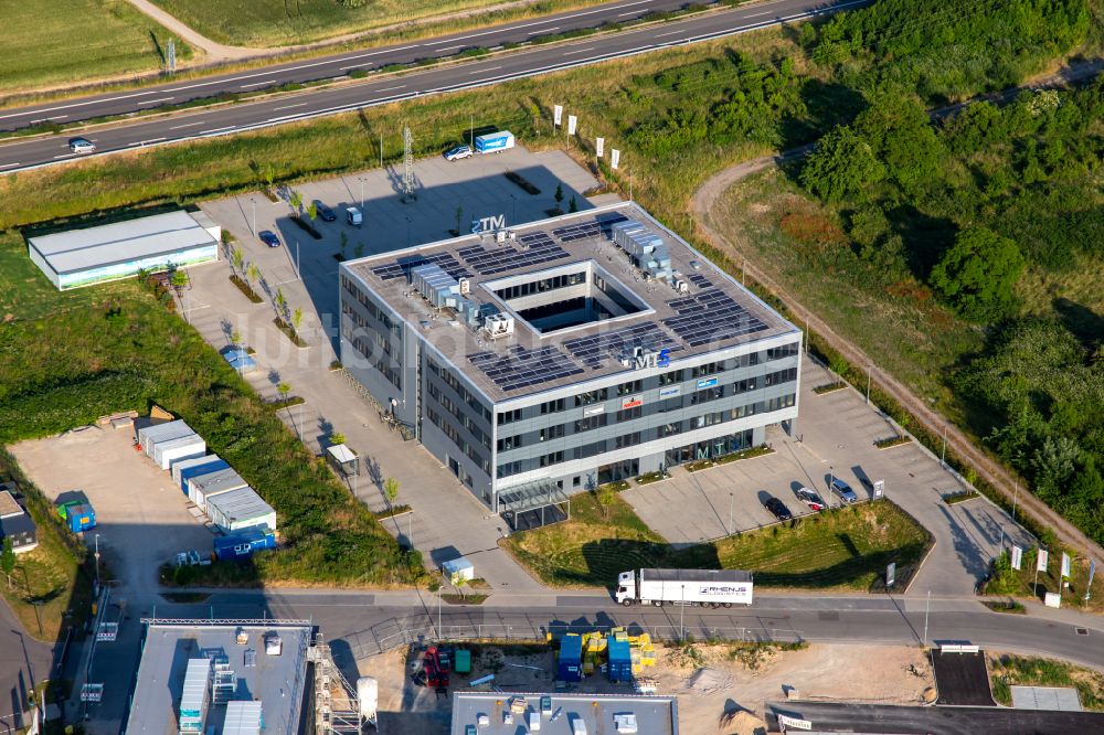 Luftaufnahme Rülzheim - Firmengelände der MTS MarkenTechnikService GmbH & Co. KG in Rülzheim im Bundesland Rheinland-Pfalz, Deutschland