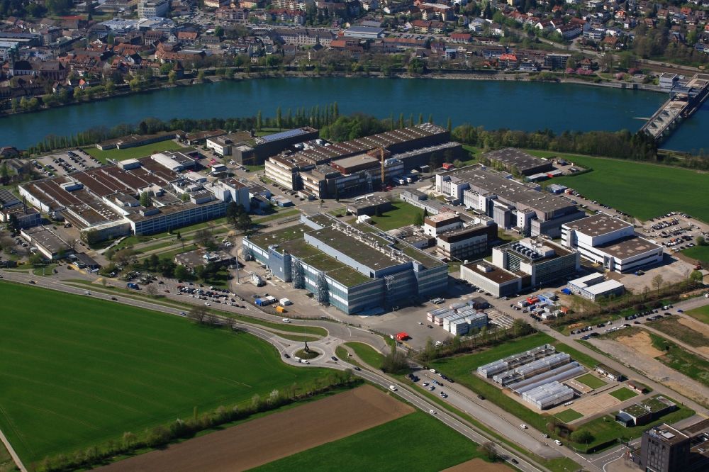 Luftbild Stein - Firmengelände der Pharmafirma Novartis in Stein im Kanton Aargau, Schweiz