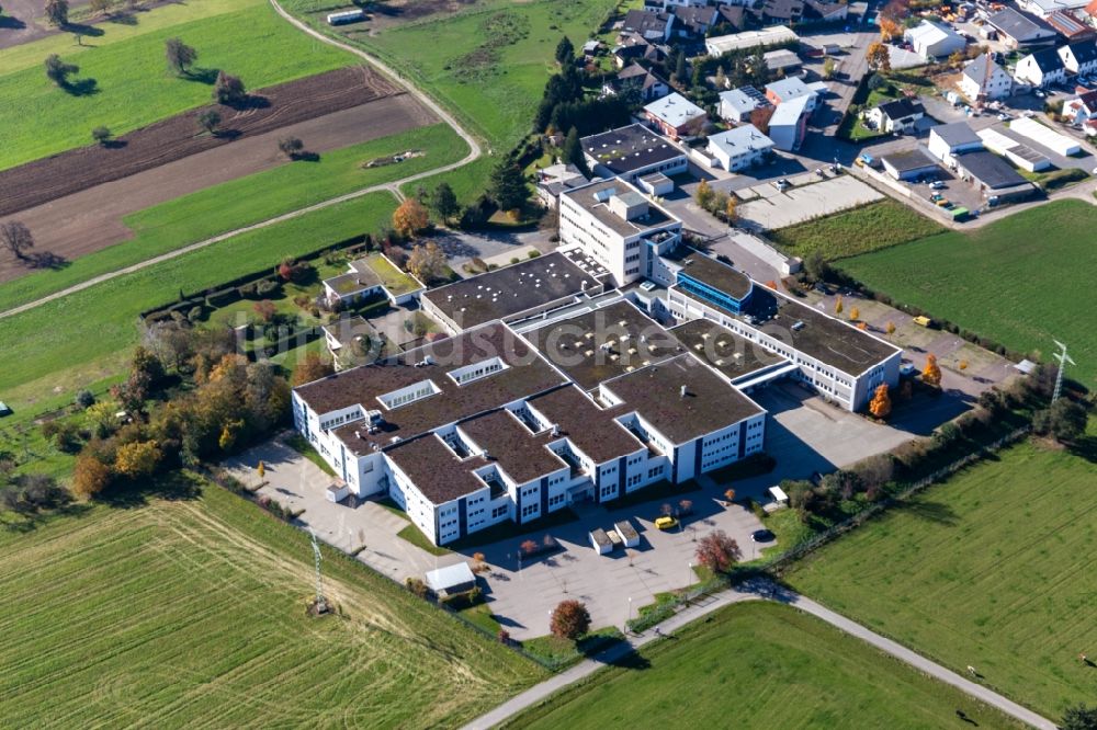 Luftaufnahme Waldbronn - Firmengelände der Polytec GmbH in Waldbronn im Bundesland Baden-Württemberg, Deutschland