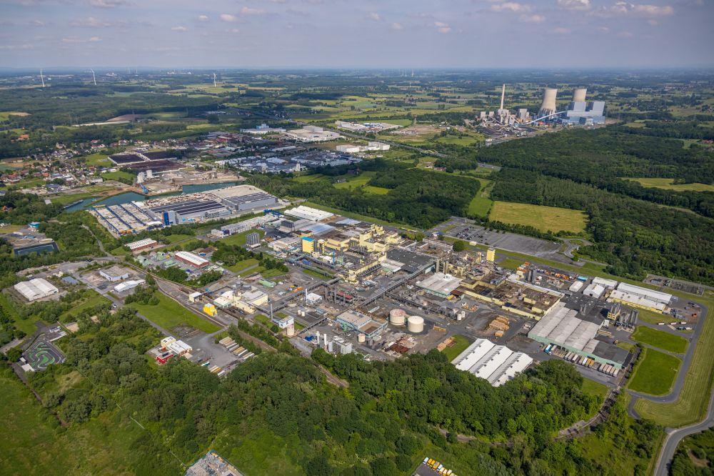 Hamm von oben - Firmengelände der Du Pont de Nemours (Deutschland) GmbH in Hamm im Bundesland Nordrhein-Westfalen