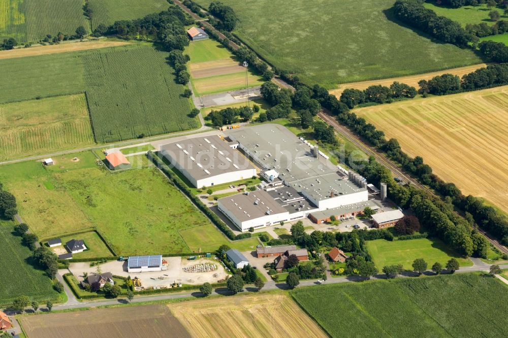 Luftaufnahme Kutenholz - Firmengelände der RPC Verpackungen Kutenholz GmbH in Kutenholz im Bundesland Niedersachsen, Deutschland
