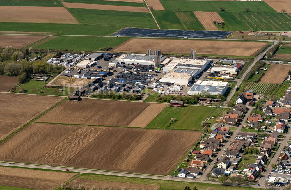 Ringsheim von oben - Firmengelände der Simona in Ringsheim im Bundesland Baden-Württemberg, Deutschland