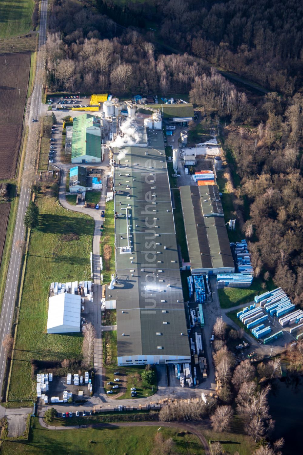 Luftaufnahme Wissembourg - Firmengelände der Sitek Insulation in Wissembourg in Grand Est, Frankreich