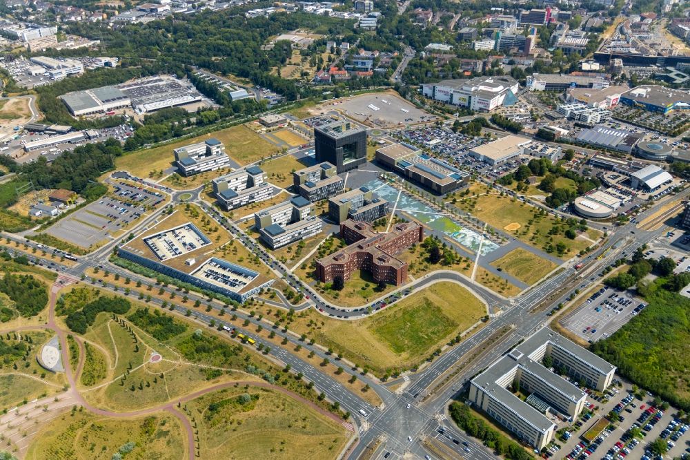 Luftaufnahme Essen - Firmengelände der und Unternehmenszentrale der thyssenkrupp AG in Essen im Bundesland Nordrhein-Westfalen, Deutschland