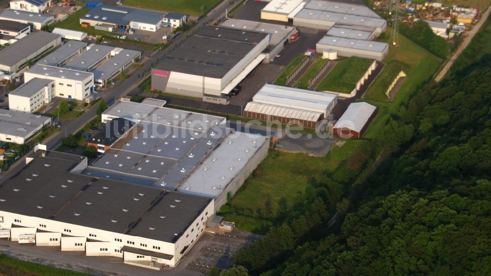 Eitorf von oben - Firmengelände der WECO Feuerwerk GmbH in Eitorf im Bundesland Nordrhein-Westfalen, Deutschland