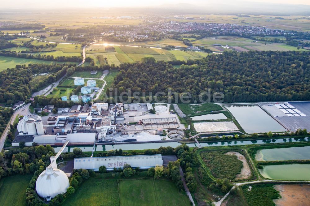 Luftaufnahme Erstein - Firmengelände der Zuckerfabrik in Erstein in Grand Est, Frankreich