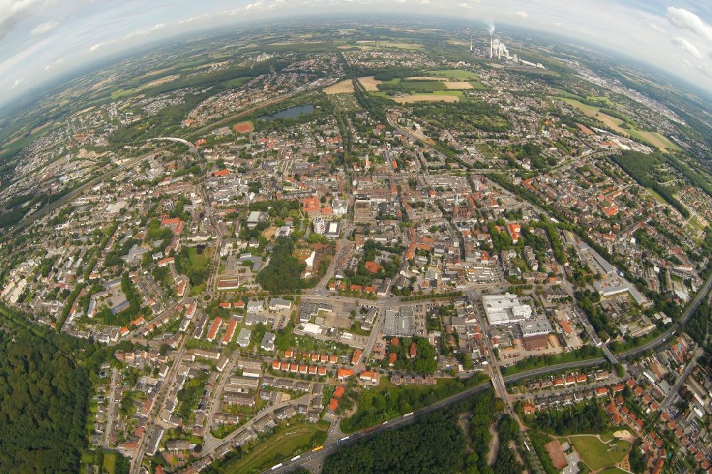 Luftaufnahme Gladbeck - Fischaugenperspektive von Gladbeck im Bundesland Nordrhein-Westfalen