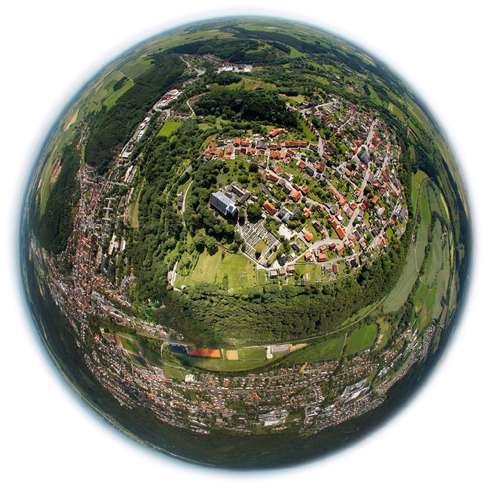 Luftaufnahme Marsberg - Fischaugenperspektive von der Stadt Marsberg im Bundesland Nordrhein-Westfalen