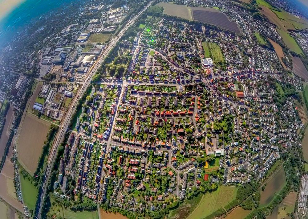 Luftbild Unna - Fish Eye- Perspektive Innenstadt in Unna im Bundesland Nordrhein-Westfalen, Deutschland