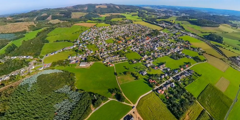 Luftbild Garbeck - Fish Eye- Perspektive Ortsansicht in Garbeck im Bundesland Nordrhein-Westfalen, Deutschland