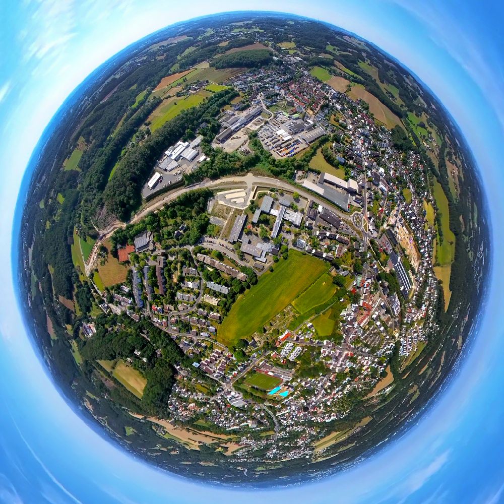 Luftbild Sprockhövel - Fish Eye- Perspektive Ortsansicht in Sprockhövel im Bundesland Nordrhein-Westfalen