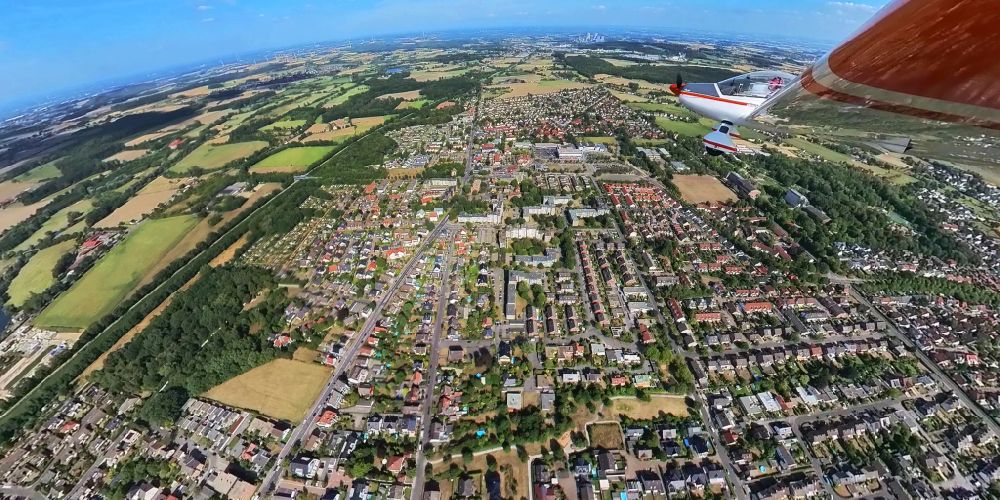 Luftbild Hamm - Fish Eye- Perspektive Stadtansicht vom Innenstadtbereich in Hamm im Bundesland Nordrhein-Westfalen, Deutschland