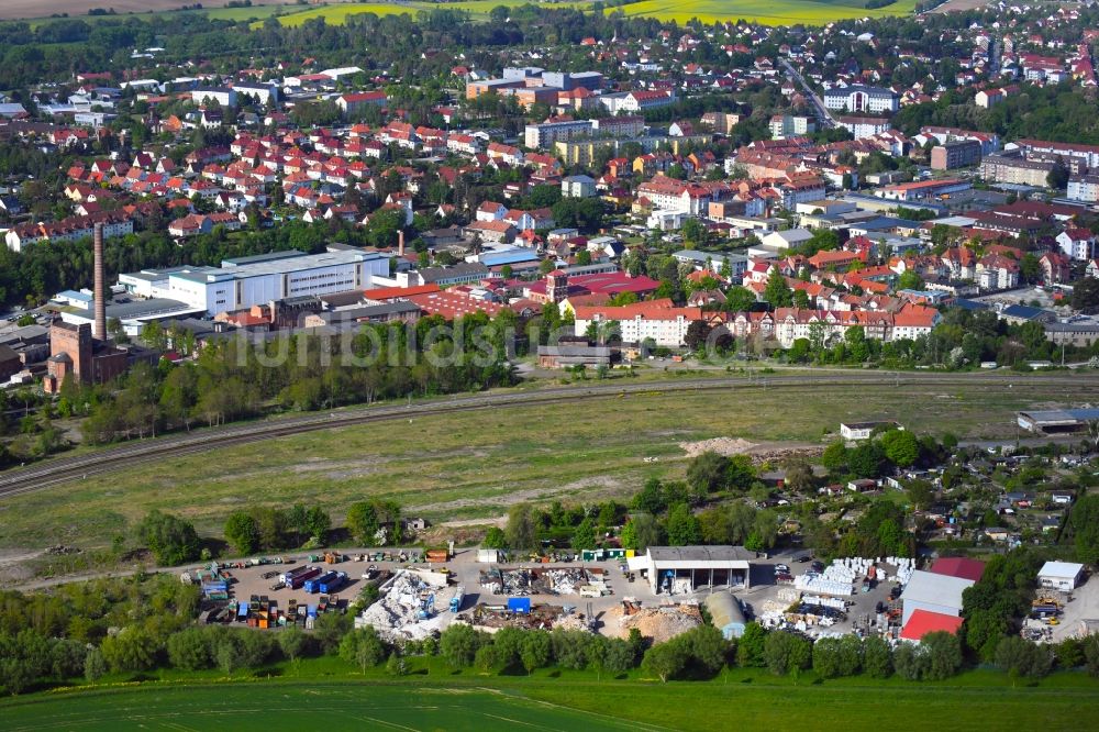 Luftbild Mühlhausen - Flächen und Immobilien auf dem ehemaligen Rangierbahnhof und Güterbahnhof im Ortsteil Görmar in Mühlhausen im Bundesland Thüringen, Deutschland