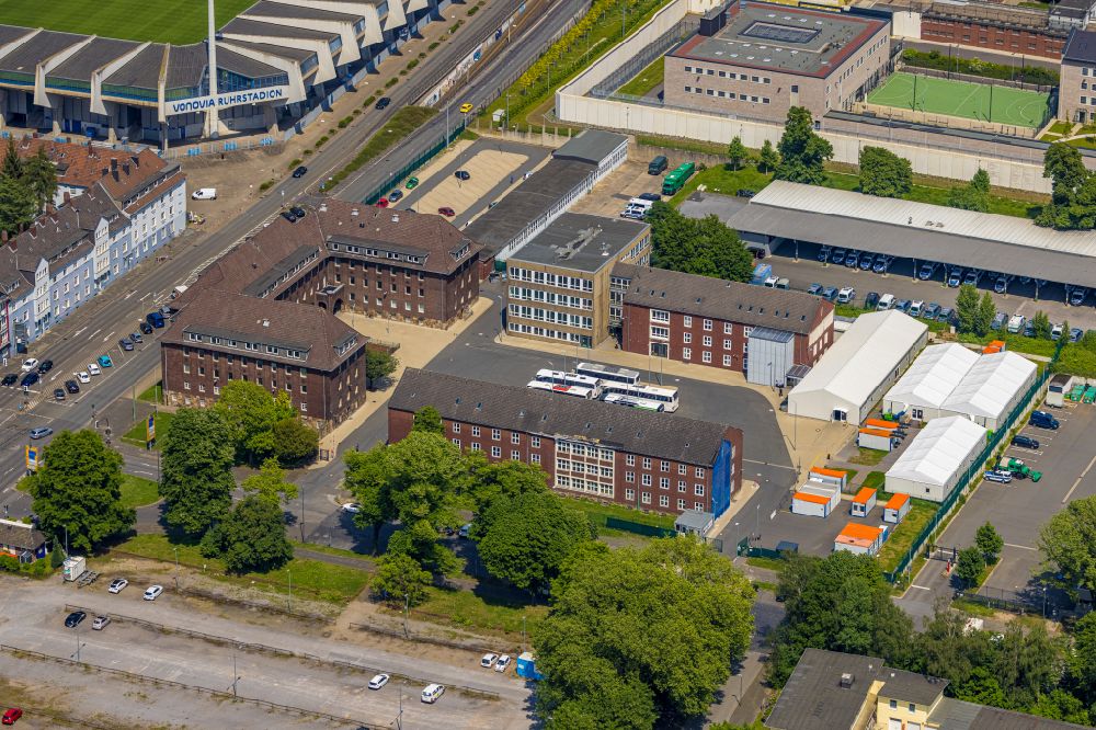 Luftaufnahme Bochum - Flüchtlingsaufnahme- Gebäude in Bochum im Bundesland Nordrhein-Westfalen, Deutschland