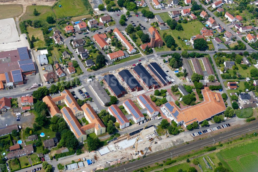 Friedland von oben - Flüchtlingsheim- und Asylunterkunft - Erstaufnahmelager - in Friedland im Bundesland Niedersachsen