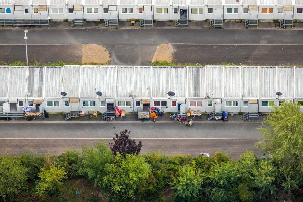 Luftbild Bochum - Flüchtlingsheim- und Asylunterkunfts- Container- Siedlung Wattenscheid in Bochum im Bundesland Nordrhein-Westfalen, Deutschland