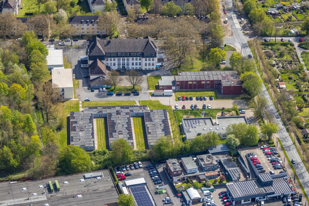 Luftaufnahme Dortmund - Flüchtlingsheim- und Asylunterkunfts- Gebäude in Dortmund im Bundesland Nordrhein-Westfalen, Deutschland