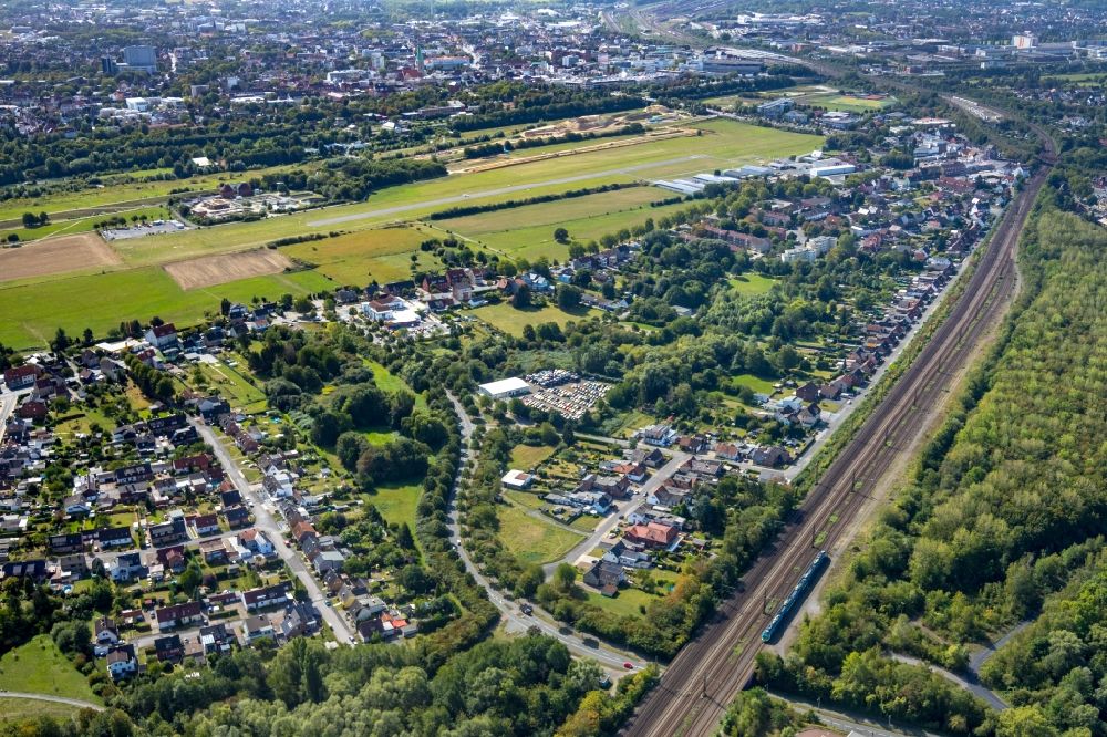 Hamm (Westfalen) aus der Vogelperspektive: Flugplatz Heessen in Hamm im Bundesland Nordrhein-Westfalen, Deutschland