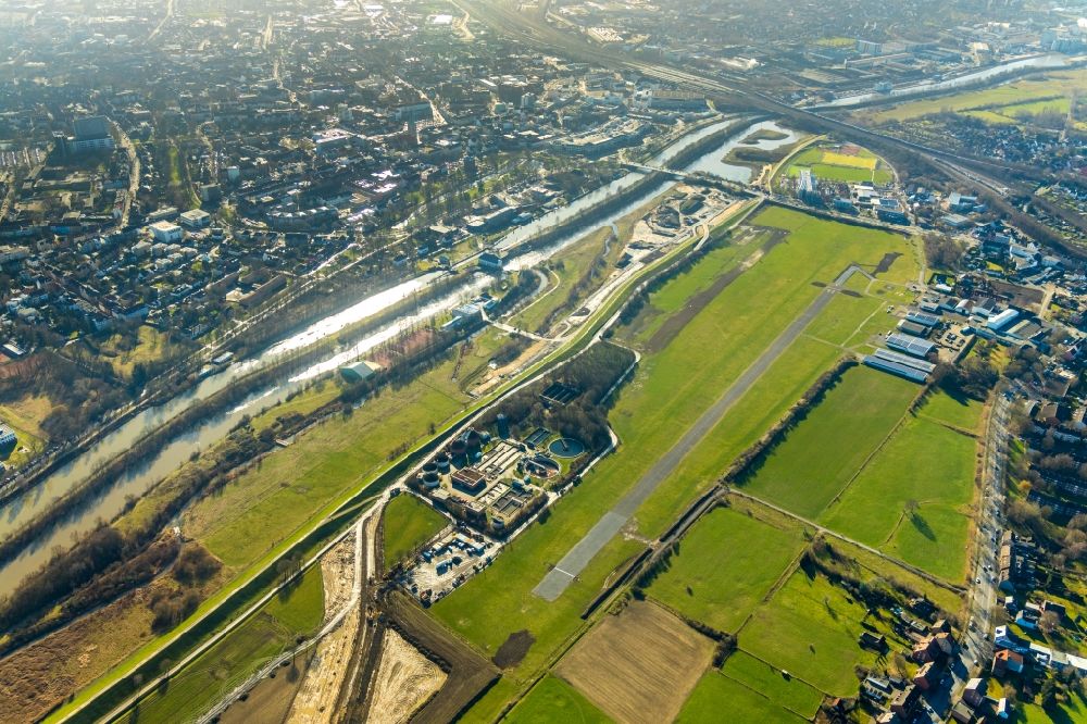 Hamm (Westfalen) aus der Vogelperspektive: Flugplatz Heessen in Hamm im Bundesland Nordrhein-Westfalen, Deutschland
